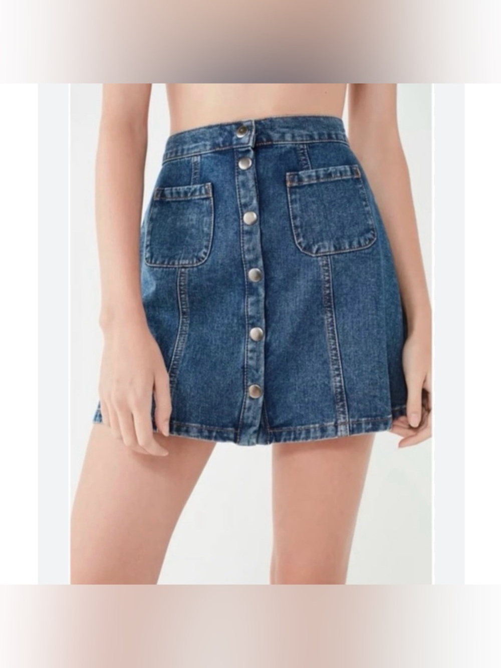 BDG Urban Outfitters Festive Party High Waisted Denim Mini Skirt Size Medium